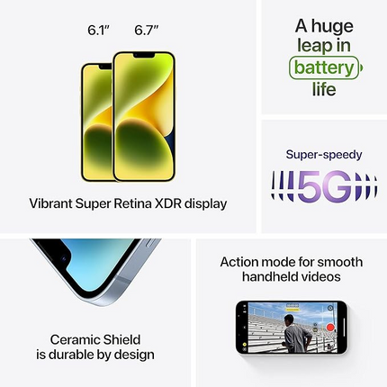 Apple iPhone 14 128GB Midnight Dual SIM 5G Smartphone | 6.1" Super Retina XDR OLED, A15 Bionic