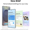 Smartphone displaying personalized briefings for the day with 'Now Brief' branding.
