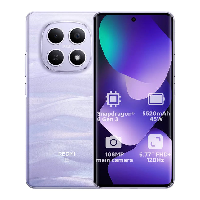Xiaomi Redmi Note 15 5G Smartphone 6.77-inch 120Hz AMOLED Display 108MP Camera 5520mAh Battery 45W Fast Charging