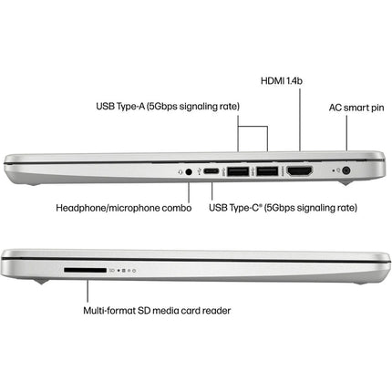 HP 14" Business Laptop with Intel Celeron N4120, Up to 16GB RAM, 384GB Storage, and 1 Year Office 365, Silver