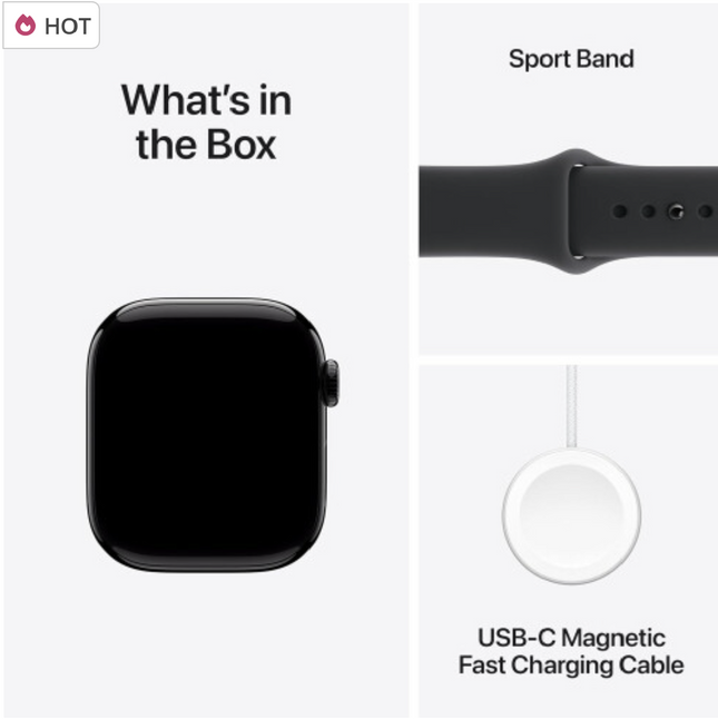Apple Watch Series 11 GPS 42mm Smartwatch with Black Sport Band S/M | Health & Fitness Tracker