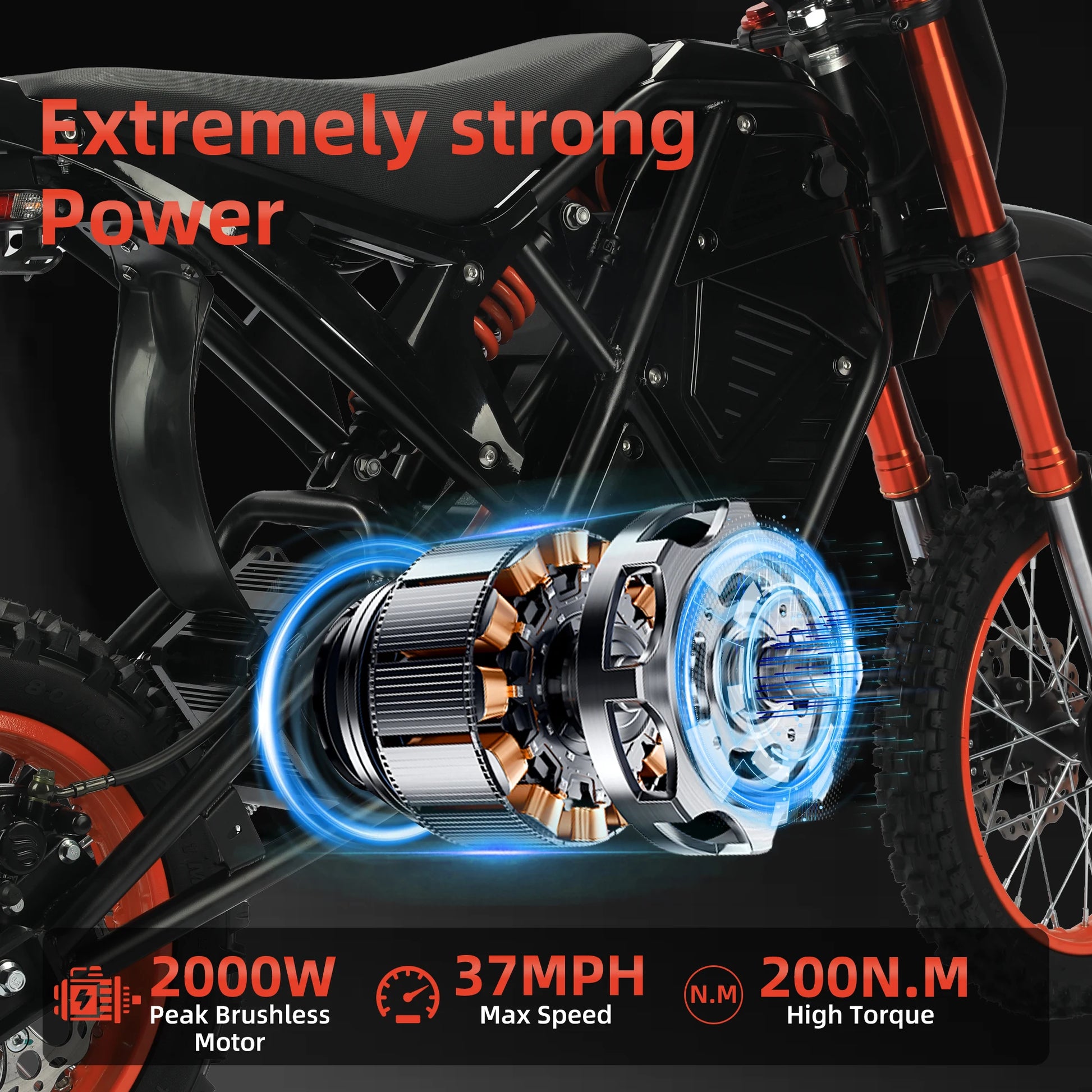 3-7 Delivery Adult Electric Motorcycle US Street Legal Electric Dirt Motorcycle with Hydraulic Fork Adjustable Shock Absorber - Munawar Tech
