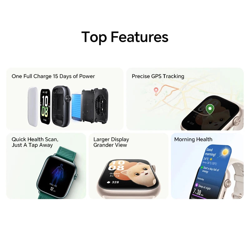 Honor Watch 5 Smartwatch with 1.85" AMOLED, Heart Rate + Sleep + Stress Monitors, IOS/Android