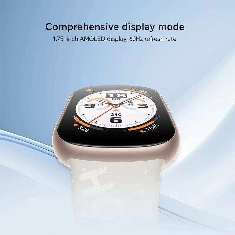 Honor Watch 4 Smartwatch With 1.75'' AMOLED Heart Rate Sleep Stress Monitors Sport Watchband 14 Days Long Battery Life