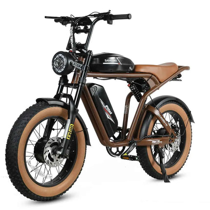 SAMEBIKE M20-III Dual Motor Dual Battery Fat Tire Electric Bike 2000W 20x4.0 All Terrain Ebike 48V 18AH Dual Removable Batteries Hydraulic Disc Brake Full Suspension For Adults