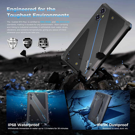 OUKITEL RT3 Plus 8-inch Rugged 4G Tablet – Android 15, 4GB + 12GB Virtual RAM, 128GB