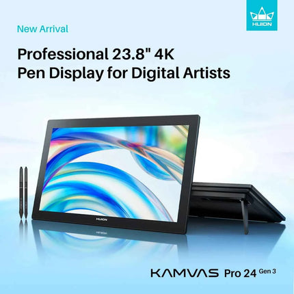 Huion Kamvas Pro 24 Gen 3 23.8-inch 4K Touch Pen Display with Dual Pens – 16K Pressure