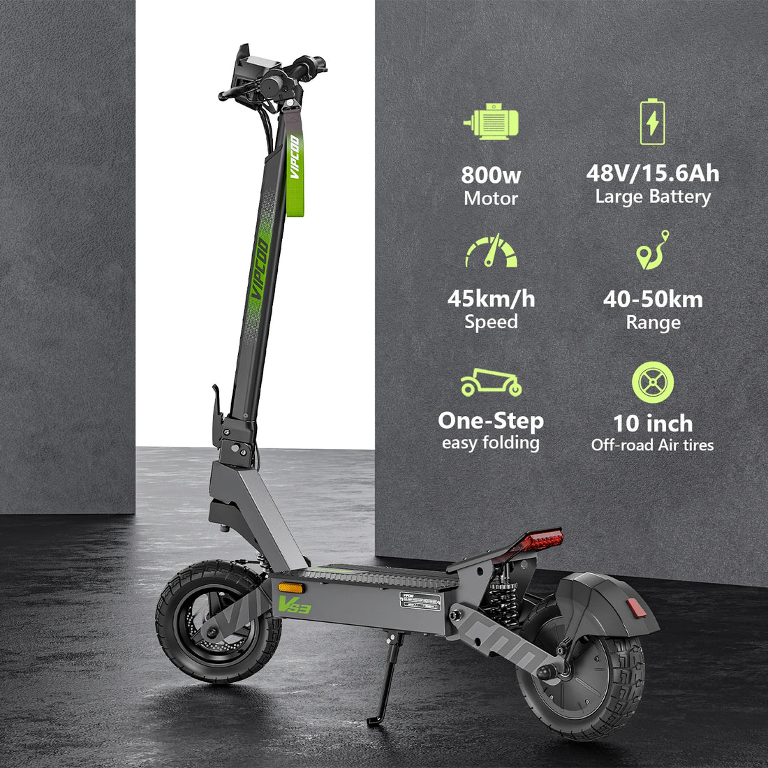 IENYRID VC-VS3 Electric Scooter 800W Motor 48V15.6AH Battery 40-50KM Range E-Scooters 10 In Tires 45KM/H Speed Folding EScooters