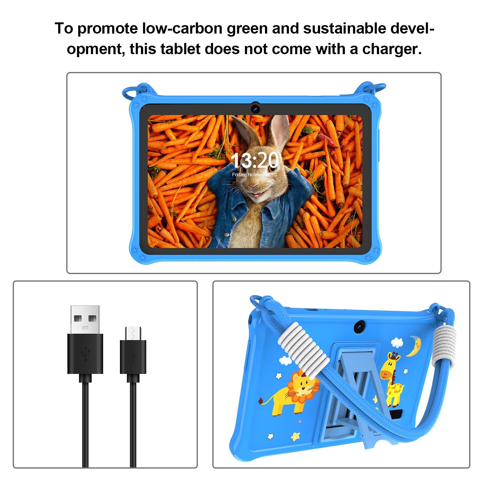 PRITOM 7 Inch Kids Tablet Android 13 4GB RAM 32GB Storage WiFi Bluetooth Child Friendly Software Pritom