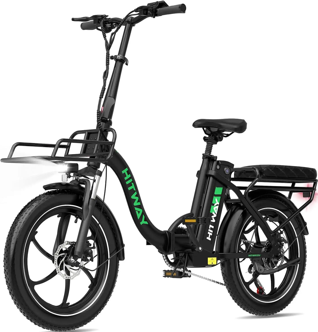 Black electric bike with on a white background