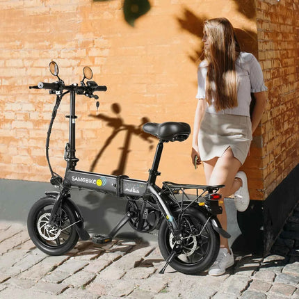 Samebike 14*1.95 Inch High Carbon Steel Single Speed 250w300D 36v 7.8Ah Internal Lithium Battery Foldable Unisex City Ebike