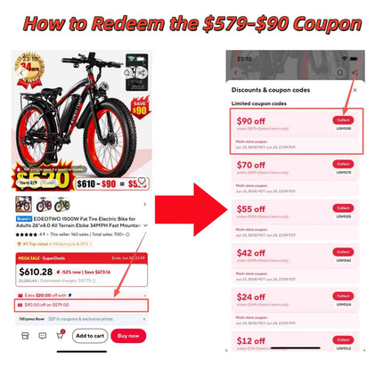EOEOTWO 1500W Fat Tire Electric Bike for Adults 26"x4.0 All Terrain E-Bike 34MPH Fast Mountain Ebike 48V Long Range Snow Beach Bicycle
