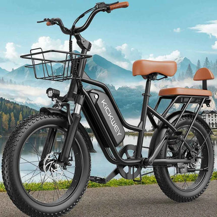 Kickwey LD20 Electric Bike 1500W 32MPH 48V 20Ah Mountain E-Bike with 20 Inch Fat Tires