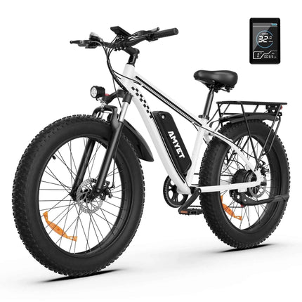 AMYET Electric Fat Tire Bike EB26 - 1500W 48V 15AH e-Bike, 26" Mountain Bike, 31mph Electric Dirt Bike for Adults