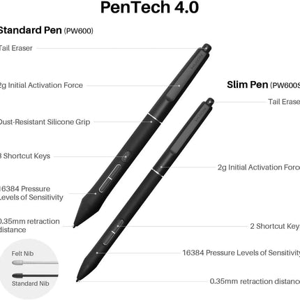 Huion Kamvas Pro 24 Gen 3 23.8-inch 4K Touch Pen Display with Dual Pens – 16K Pressure