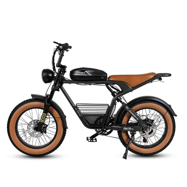 SAMEBIKE M20 Vintage Fat Tire Ebike All Terrain 1200W Motor 20 Inch 4.0 Tire 48V 18AH Battery Hydraulic Brake Storage Basket Adult Outdoor Bike