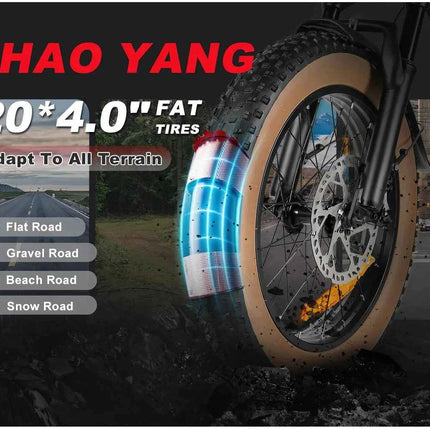 SAMEBIKE XWLX09-II Electric Bike Folding 20"  Tire E-bike 48V 15Ah E-Mountain Bike for Adults Men Women