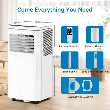 Garvee 10000 BTU Portable Air Conditioner with Easy Install Kit, 4-in-1 Mobile AC Unit with Dehumidifier, Fan & Sleep Mode for Rooms Up to 450 Sq.ft