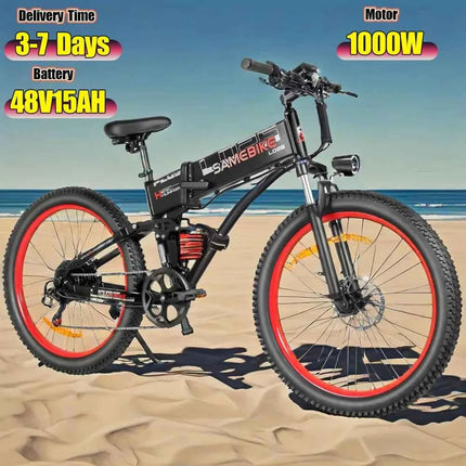 Samebike LO26 PLUS Foldable Electric Bike 48V 15Ah Battery 1000W Motor 45KM/H Max Speed 26 inch Tyre Hydraulic Brake Bicycle