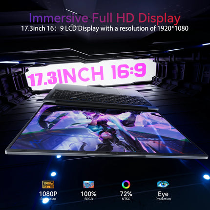 ACEMAGIC AX17 Pro Laptop - 17.3" IPS Display, AMD Ryzen 3 4300U, 16GB DDR4 RAM, 512GB NVMe SSD