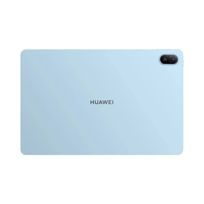Blue Huawei tablet on a white background