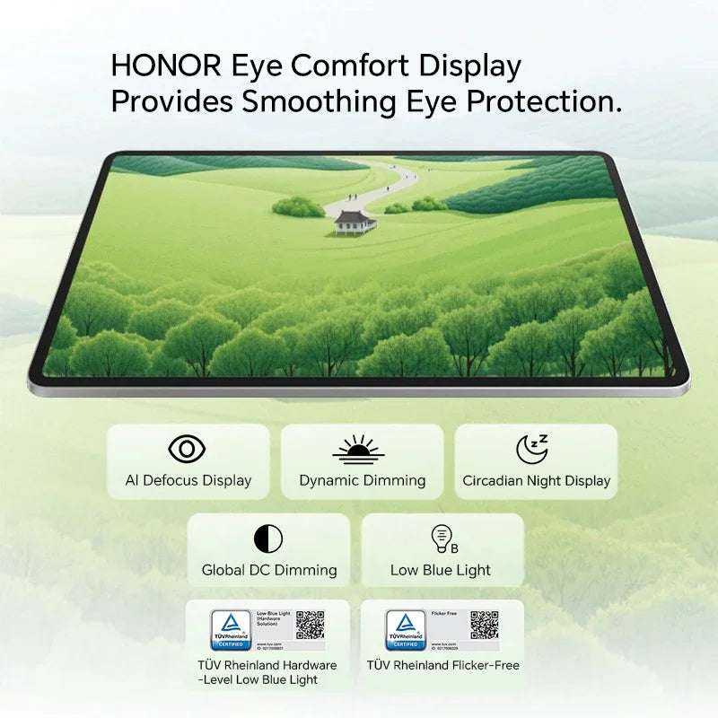 Honor Pad 10 8GB+256GB WIFI Global Version 12.1 inch 120Hz 2.5K Eye Comfort Display Snapdragon7 Gen 3 10100mAh Battery