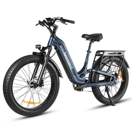 SAMEBIKE Crest All-Terrain Low-Cross Motocross Bike 1800W 26x4.0 Wide Tires 48V 20AH Removable Lithium Battery Dual Suspension for Adults