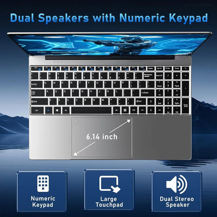 LENO 15.6" Ultra Slim Laptop - Intel Core i9-9900, 32GB RAM, 1TB/2TB SSD, Full HD 1920×1080, Windows 11 for Exceptional Gaming & Business Performance