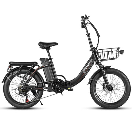 SAMEBIKE CY20Pro 500W Folding Fat Tire Electric Bike 20x3.0 All Terrain 7 Speed Ebike For Adults 48V 13AH Removable Battery With Front Basket Rear Luggage Rack
