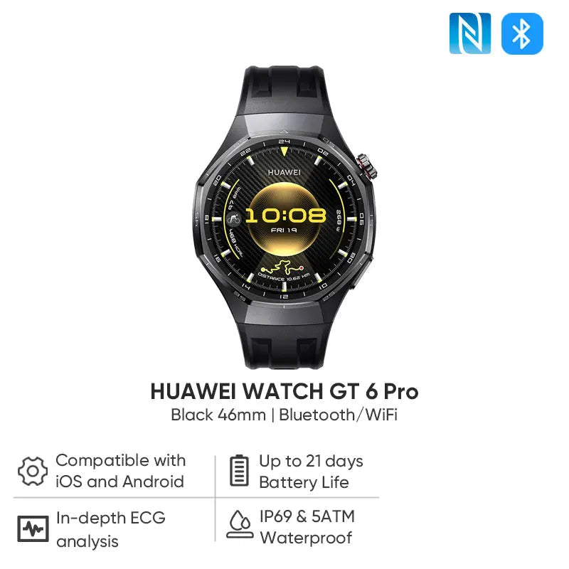 Huawei Watch GT 6 Pro 46mm Smartwatch Long Battery Life AMOLED Display for iOS Android - Munawar Tech