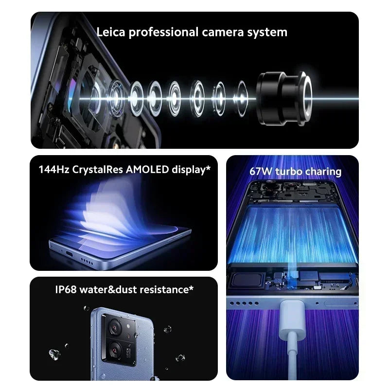 Xiaomi 13T Global Version 50MP Leica Camera IP68 144Hz AMOLED Display MTK Dimensity 8200-Ultra 67W charging