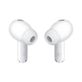 White wireless earbuds on a white background