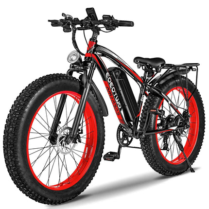 EOEOTWO 1500W Fat Tire Electric Bike for Adults 26"x4.0 All Terrain E-Bike 34MPH Fast Mountain Ebike 48V Long Range Snow Beach Bicycle