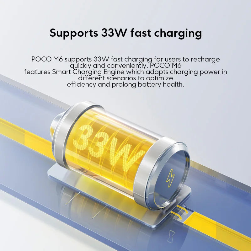 Xiaomi Poco M6 4G Smartphone Global Version MTK Helio G91 Ultra 108MP camera 33W fast charging 5030mAh battery 6.79" 90Hz display
