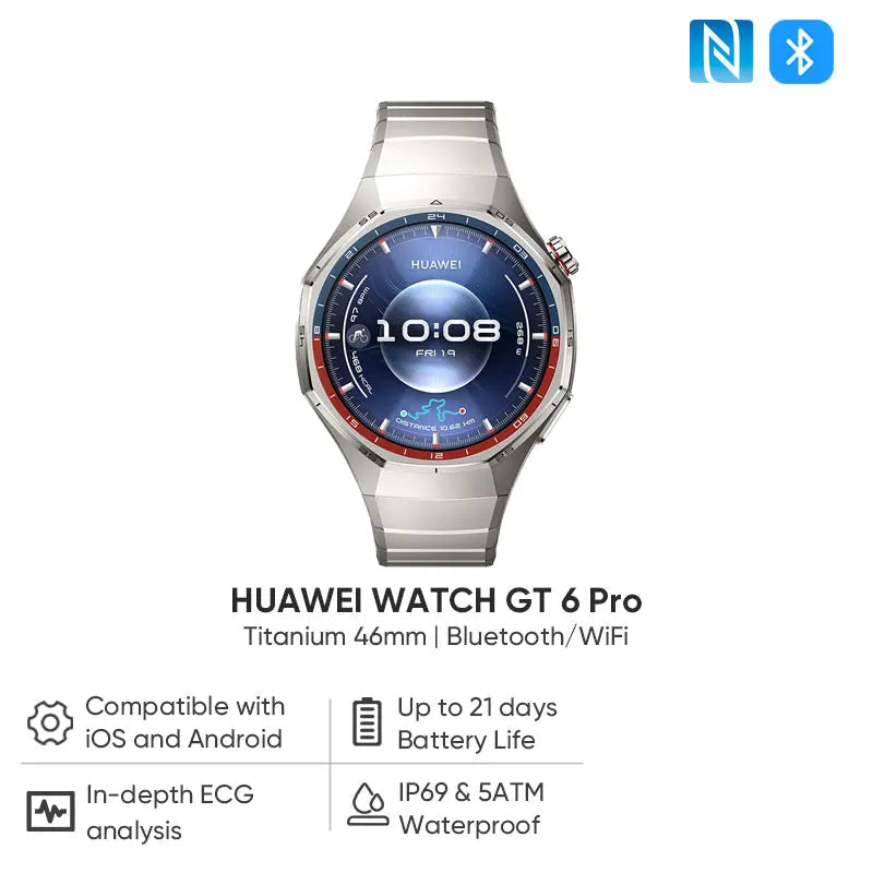 Huawei Watch GT 6 Pro 46mm Smartwatch Long Battery Life AMOLED Display for iOS Android - Munawar Tech