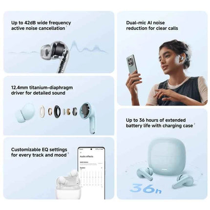 Global Version Redmi Buds 8 Lite TWS Earphone Bluetooth 5.4 42dB Active Noise Cancellation Earbuds 475mAh 36h Battery Life