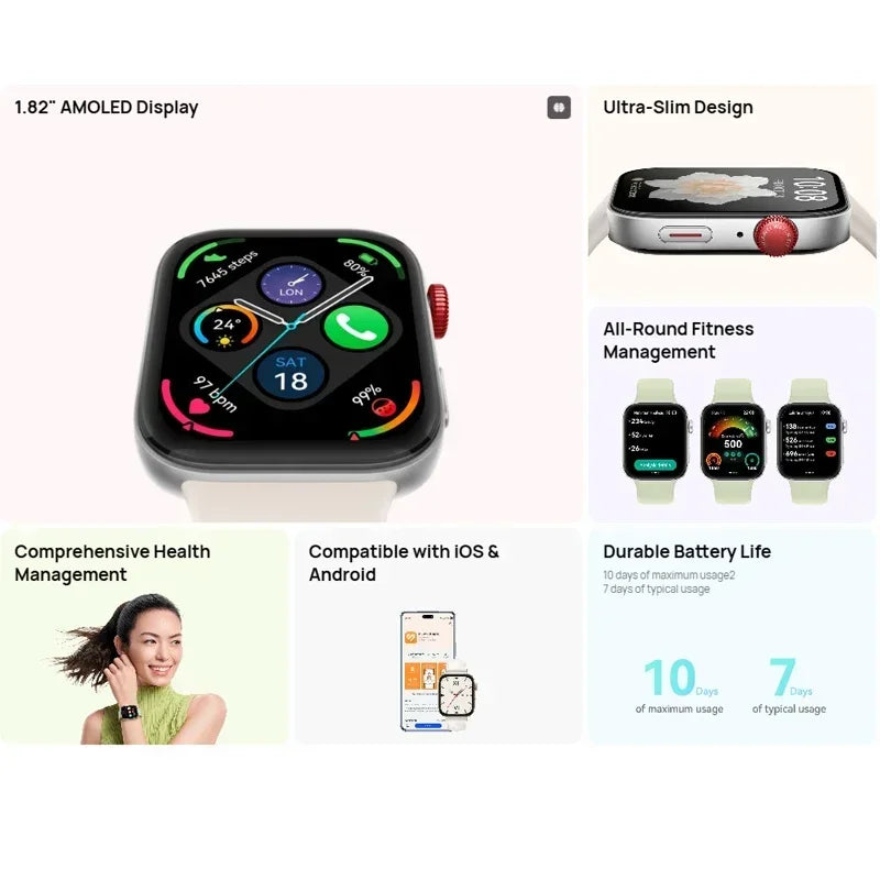 Huawei Watch FIT 3 Smartwatch,1.82-inch AMOLED Display, Bluetooth calling,Ultra-Slim Design,Durable Battery Life