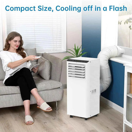 Garvee 10000 BTU Portable Air Conditioner with Easy Install Kit, 4-in-1 Mobile AC Unit with Dehumidifier, Fan & Sleep Mode for Rooms Up to 450 Sq.ft