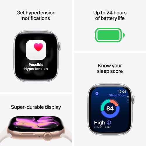 Apple Watch Series 11 GPS 42mm Smartwatch Black Sport Band S/M | Health & Fitness Tracker